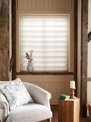Natural Cream Ready Made Woven Day And Night Zebra Roller Blinds - Image 4 of 7