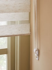 Natural Cream Ready Made Woven Day And Night Zebra Roller Blinds - Image 6 of 7