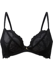 Czarny - Gossard Superboost Lace Non Padded Plunge Bra - Image 2 of 3