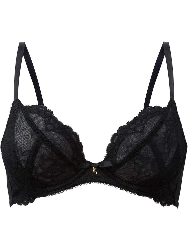 Czarny - Gossard Superboost Lace Non Padded Plunge Bra - Image 2 of 3