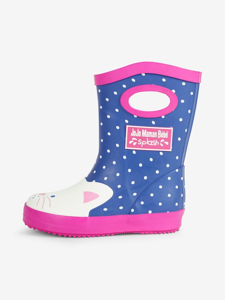 JoJo Maman Bébé Cornflower Cat Wellies with Handle - Image 2 of 4