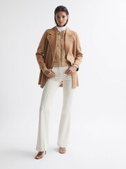 Reiss Camel Ayla Hybrid Zip Through Quilted Jumper - Image 3 of 7