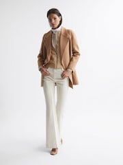 Reiss Camel Ayla Hybrid Zip Through Quilted Jumper - Image 4 of 7