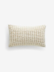 Natural 40 x 59cm Global Bobble 100% Cotton Cushion - Image 2 of 5