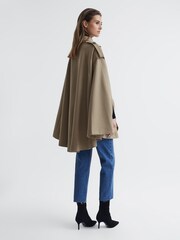 Reiss Neutral Mathilde Trench Wool Blend Cape - Image 5 of 6