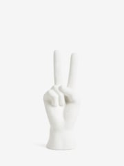 Cream Peace Hand Ornaments Sculpture - Image 3 of 5