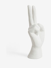 Cream Peace Hand Ornaments Sculpture - Image 4 of 5