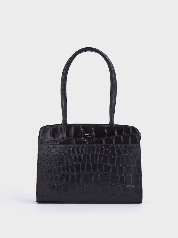 OSPREY LONDON The Tilly Black Leather Shoulder Bag - Image 1 of 4