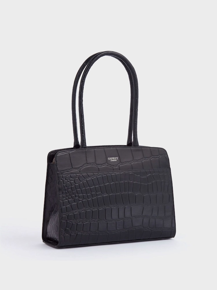 OSPREY LONDON The Tilly Black Leather Shoulder Bag - Image 2 of 4