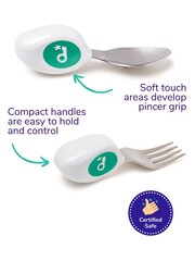 Aqua Green doddl Fork & Spoon Toddler Cutlery Set - Image 4 of 4