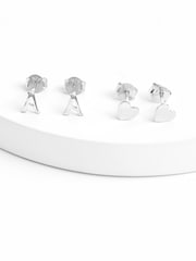 Sterlingsilber - Initialen-Ohrringe, 2er-Pack - Bild 3 von 3