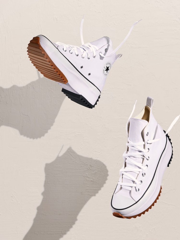 Converse White Run Star Hike Trainers - Image 10 of 12