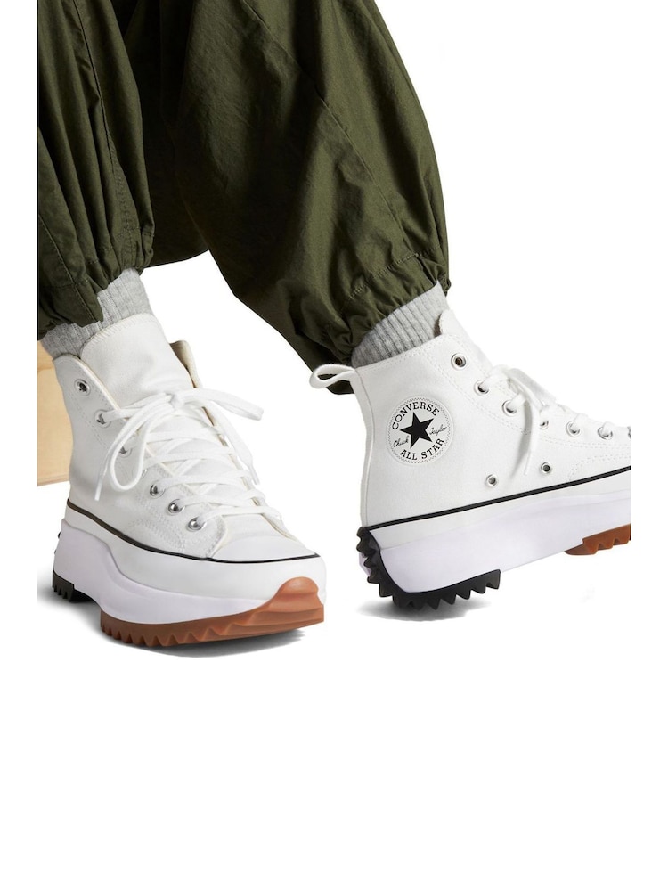 Converse White Run Star Hike Trainers - Image 3 of 12