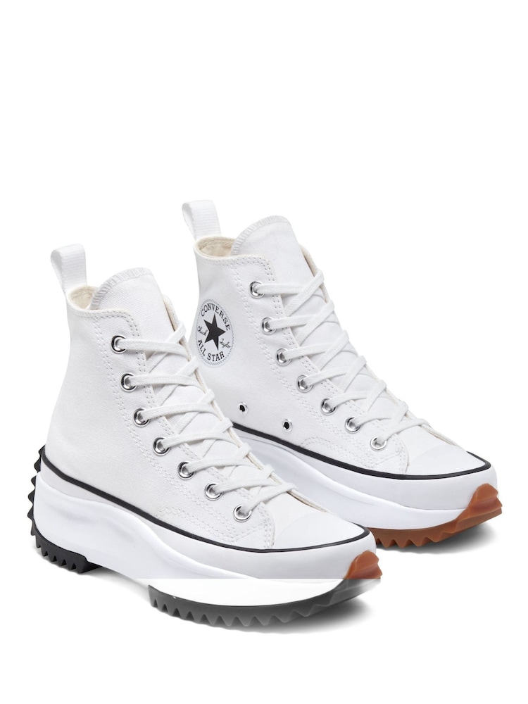 Converse White Run Star Hike Trainers - Image 6 of 12