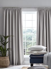 Laura Ashley Steel Grey Stephanie Thermal Lining Door  Pencil Pleat Curtain - Image 3 of 4