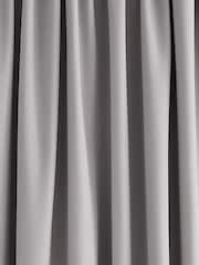 Laura Ashley Steel Grey Stephanie Thermal Lining Door  Pencil Pleat Curtain - Image 4 of 4