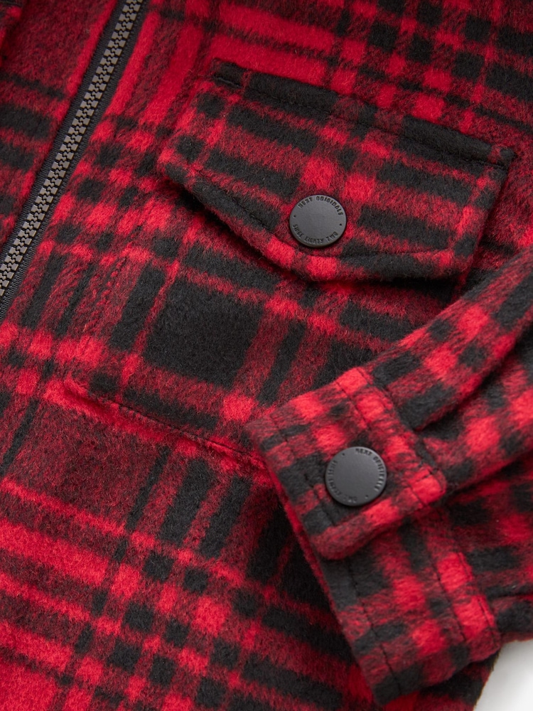 Red Check Hooded Shacket (3mths-7yrs) - Image 8 of 8 Red Check Hooded Shacket (3mths-7yrs) - Image 8 of 8