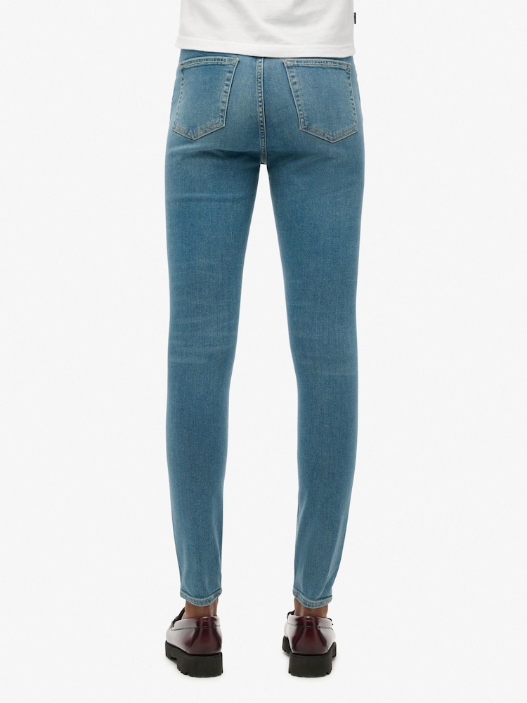 Superdry Blue Vintage High Rise Skinny Denim Jeans - Image 4 of 7