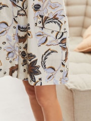 Ecru Floral Linen Blend Playsuit - Image 7 of 8