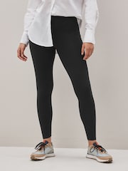 Black High Waist Cotton Leggings - Image 1 of 4