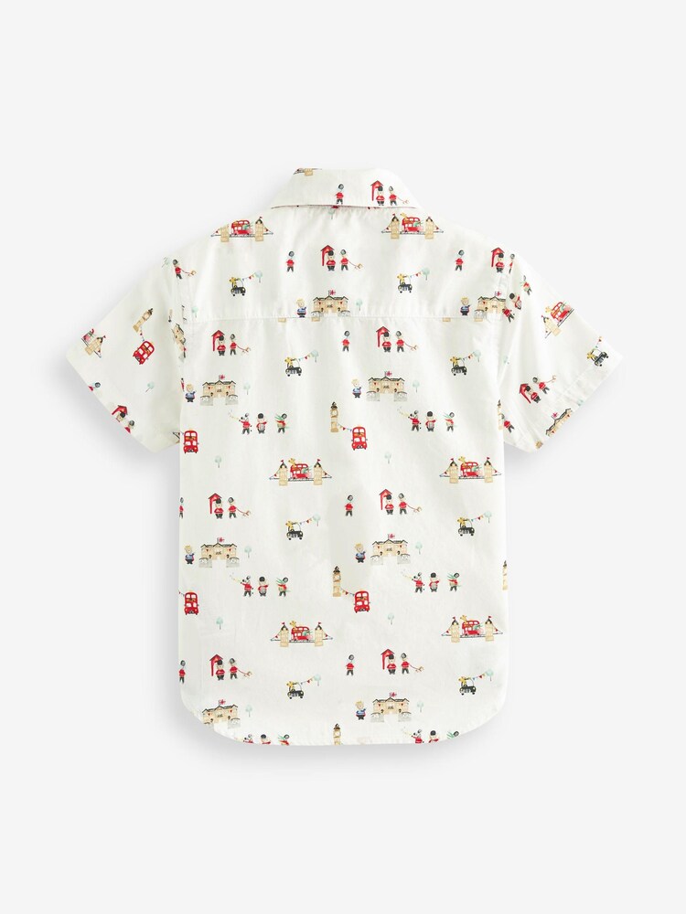 White London Print Short Sleeve Shirt & Bow Tie Set (3mths-7yrs) - Image 2 of 2