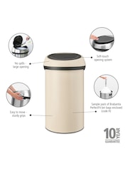 Brabantia Cream 60L Touch Bin - Image 4 of 5