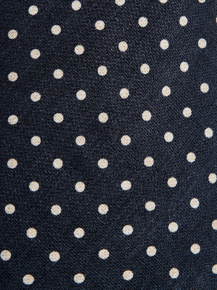 Reiss Airforce Blue Mars Silk Polka Dot Tie - Image 5 of 5