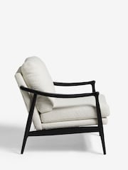 Casual Boucle Oyster Natural Flinton Wooden Black Leg Accent Chair - Image 5 of 8