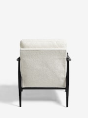 Casual Boucle Oyster Natural Flinton Wooden Black Leg Accent Chair - Image 6 of 8