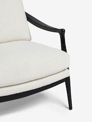 Casual Boucle Oyster Natural Flinton Wooden Black Leg Accent Chair - Image 7 of 8
