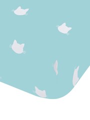 Catherine Lansfield Green Cute Cats Fitted Sheet - Image 2 of 2