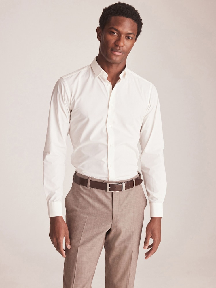 Cream Ivory Easy Care Single Cuff Shirt - Image 1 of 8