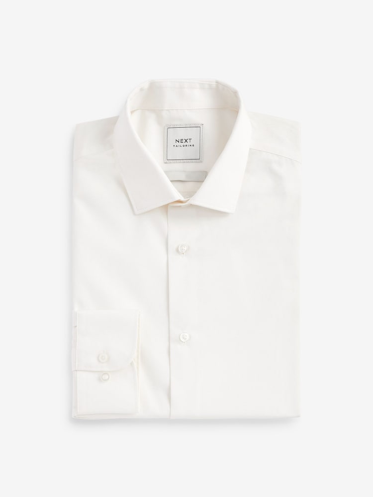 Cream Ivory Easy Care Single Cuff Shirt - Image 6 of 8