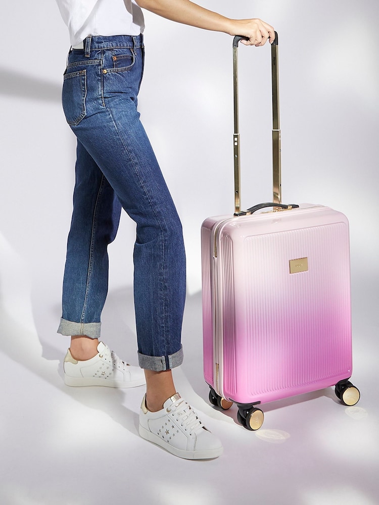 Dune London Pink Dip Dye Olive Cabin Suitcase - Image 5 of 5