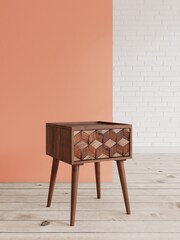 Swoon Dark Brown Terning Bedside Table - Image 1 of 6