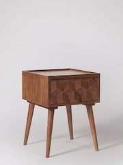 Swoon Dark Brown Terning Bedside Table - Image 3 of 6