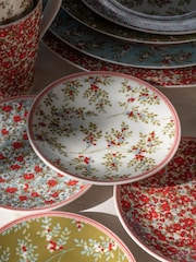 Laura Ashley Green Set of 4 Stockbridge Petit Four Plates - Image 1 of 3