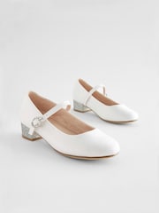 White Satin (Stain Resistant) Occasion Heel Shoes - Image 2 of 6