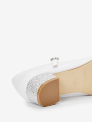 White Satin (Stain Resistant) Occasion Heel Shoes - Image 4 of 6