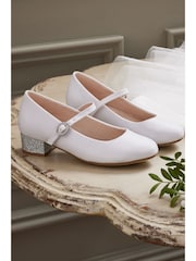 White Satin (Stain Resistant) Occasion Heel Shoes - Image 5 of 6