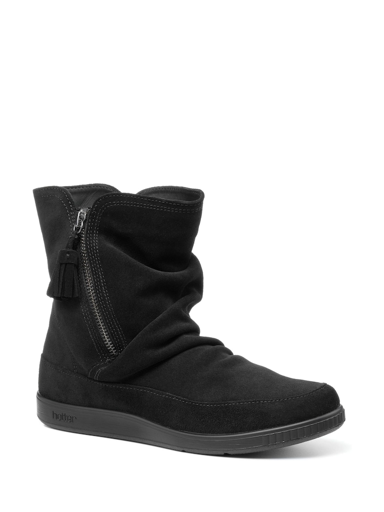 Hotter Black Regular Fit Pixie III Zip Fastening Boots - Image 2 of 3