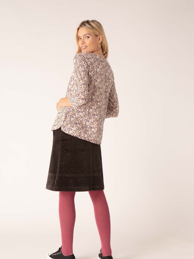 Mistral Purple Directional Cord Skirt - Image 3 of 16
