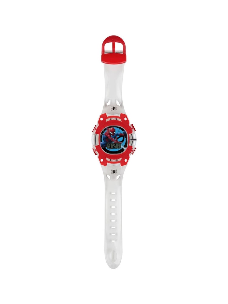 Peers Hardy Red Disney Marvel Spiderman Clear Plastic Strap Watch - Image 2 of 3