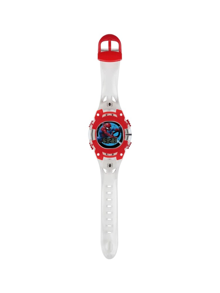Peers Hardy Red Disney Marvel Spiderman Clear Plastic Strap Watch - Image 2 of 3 Peers Hardy Red Disney Marvel Spiderman Clear Plastic Strap Watch - Image 2 of 3