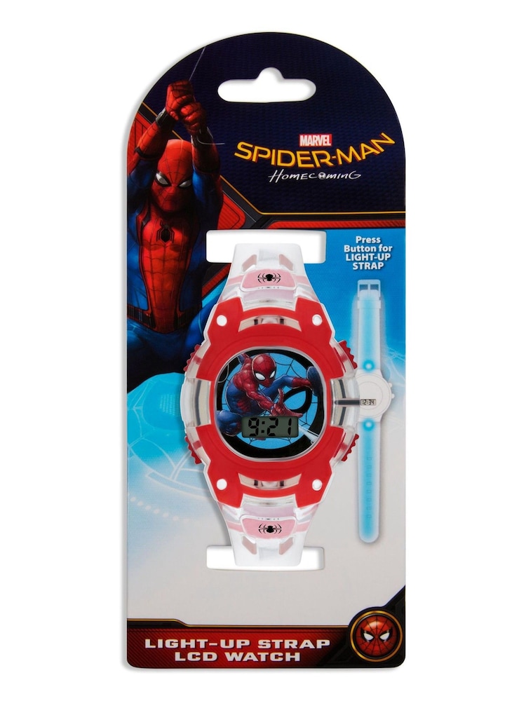 Peers Hardy Red Disney Marvel Spiderman Clear Plastic Strap Watch - Image 3 of 3