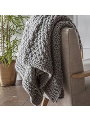 Gallery Home Grey Moss Chunky Knitted Throw - Image 1 of 5
