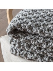 Gallery Home Grey Moss Chunky Knitted Throw - Image 2 of 5