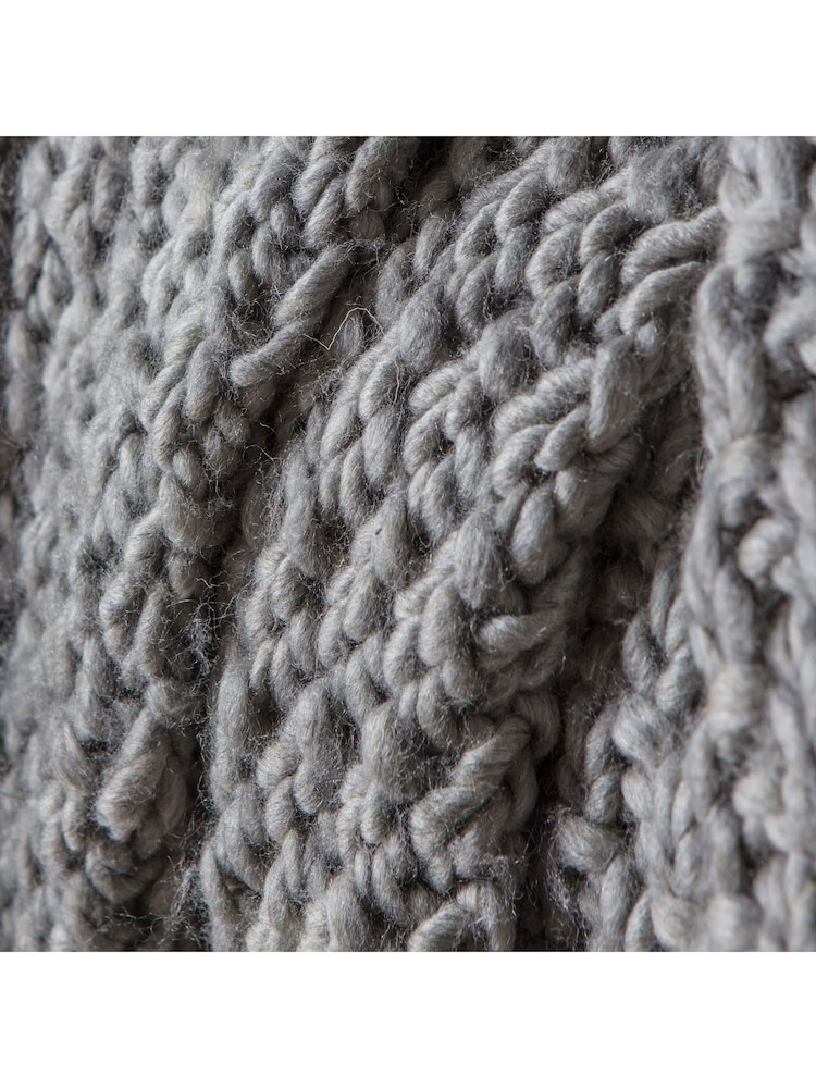 Gallery Home Grey Moss Chunky Knitted Throw - Image 3 of 3