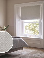 Grey Ready Made Textured Woven Blackout Roman Blind - Image 1 of 8