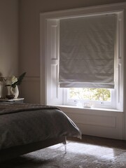 Grey Ready Made Textured Woven Blackout Roman Blind - Image 3 of 8